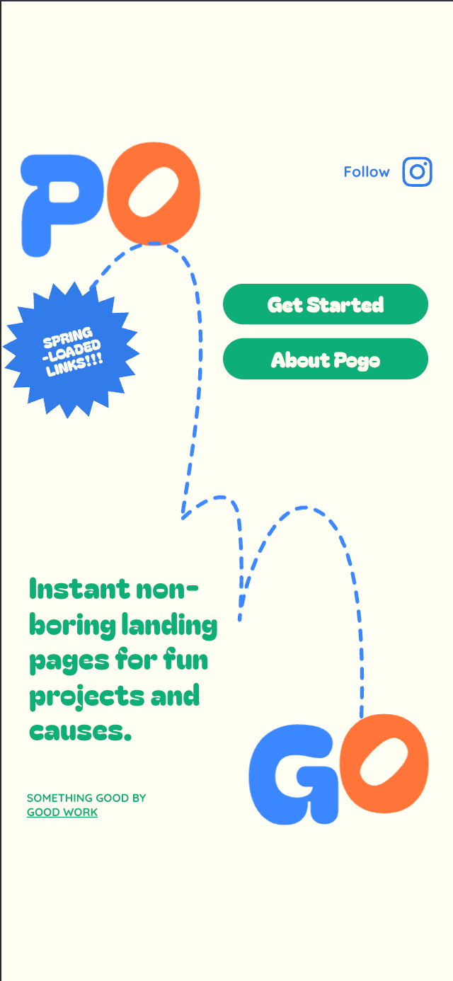 POGO landing page