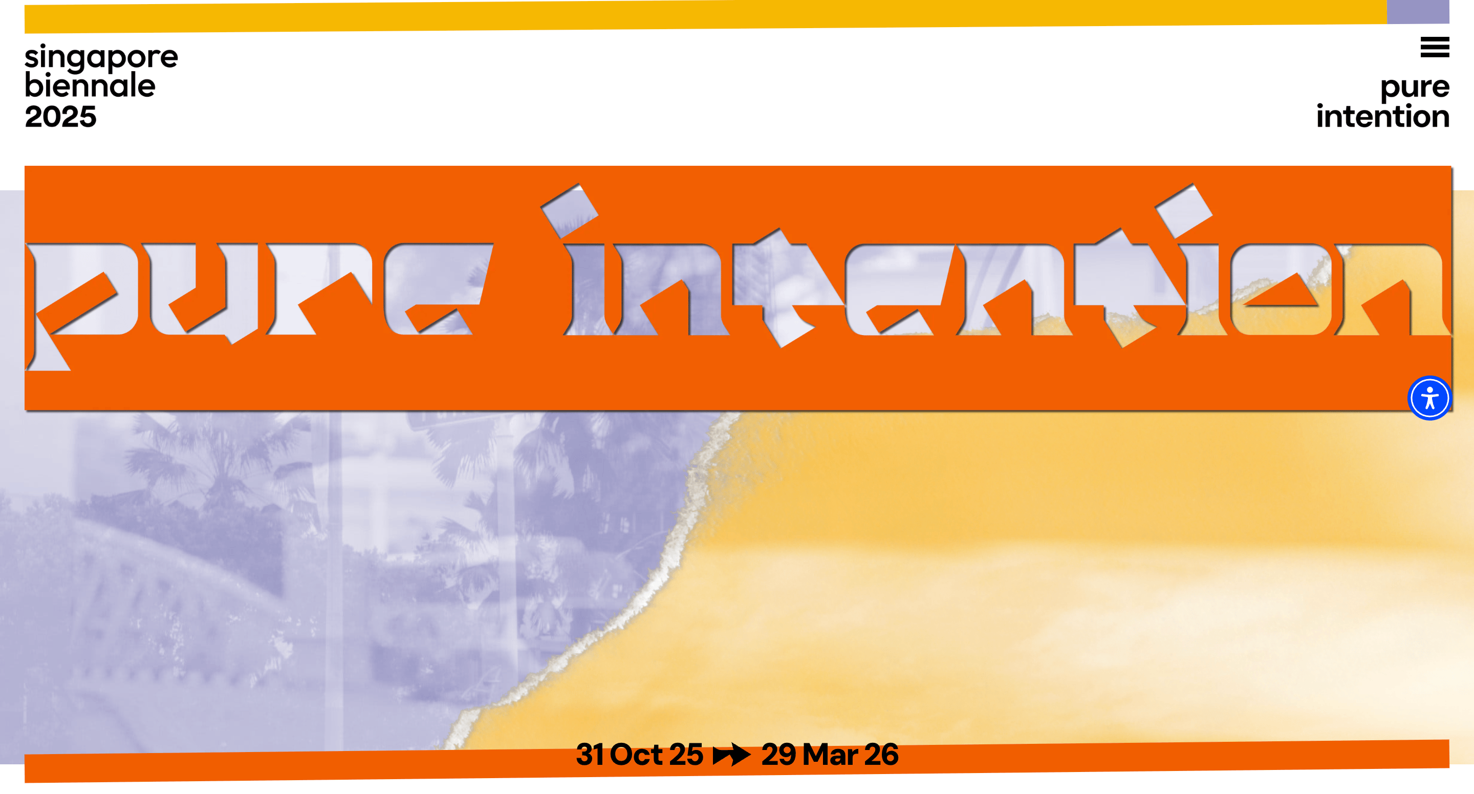 Homepage of Singapore Biennale 2025 site